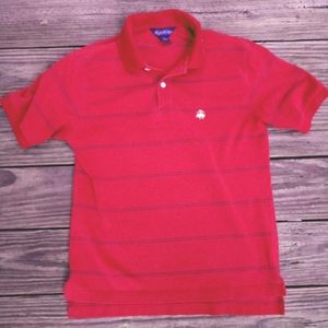 S) Brooks Brothers Men’s Polo Shirt | Red Pinstripe | Size Small